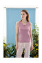 Summer Check Viscose Women's Pajama Set Lilac - 3