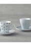 Margot Porcelain Coffee Cup Set 4 Pieces for 2 People Green