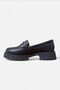 Black Women's Genuine Leather Loafer Casual Shoes - 2
