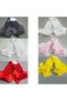 Ribbon Detailed Girls' Knee-Length Cotton Socks Set of 6 White-Red-Black-Ecru-Yellow-Pink - 7