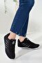 Women's Black White Daily Lace-up Flat Comfortable Sole Style Quality Sneaker Walking Sports Shoes