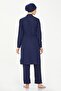 Dark Navy Levy Battal 8287 - Full Covered Large Size Hijab Swimsuit - 4