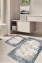 Digital Printed Non-Slip Base Washable Set of 2 Bathroom Carpet Mat Toilet Seat Set Kt-kzht-495