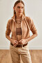 Women's Beige Zippered Scuba Jacket Ckt- 19000362 - 2