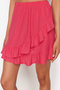 Fuchsia Textured Asymmetric Ruffle Detailed Elastic Waist Flexible Mini Knitted Skirt TWOSS24ET00250 - 4