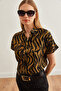 Women's Leopard Mink Animal Print Flowy Bat Viscose Shirt Gml-19001219