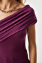 Women's Plum One Shoulder Drawstring Knitted Blouse Dz00112 - 5