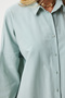 Women's Green Oversize Long Basic Shirt Mx00167 - 4