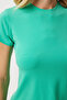 Women's Light Green Crew Neck Basic Sandy T-Shirt EN00611 - 5
