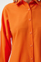 Women's Orange Oversize Long Basic Shirt DD00842 - 4