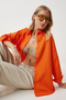 Women's Orange Oversize Long Basic Shirt DD00842