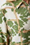 Women's Green Patterned Textured Oversize Ayrobin Viscose Shirt Oh00056 - 5