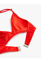 Bralet Bikini Top with Halter Neck and Metal Closure Detail on the Back - 8