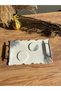 Silver Leaf Wavy Two Person Promise Engagement Groom Epoxy Presentation Tray and Ring Riser Set