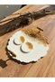 Gold Leaf Wavy Two Person Promise Engagement Groom Epoxy Presentation Tray And Ring Riser Set - 3