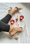 Nude Colored Satin Ankle Tie - 2