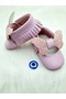 Genuine Leather pink Glittery style loafers with hidden elasticated ankles, easy to put on and comfortable.