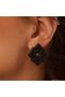 Polymer Clay Black Square Mini Earrings Classic Earrings Women's Accessory - 3