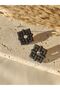 Polymer Clay Black Square Mini Earrings Classic Earrings Women's Accessory - 5
