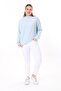 Women's Plus Size Baby Blue Wool Viscose Fabric Bat Sleeve Blouse 65N37703