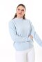 Women's Plus Size Baby Blue Wool Viscose Fabric Bat Sleeve Blouse 65N37703 - 5