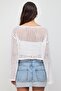 Openwork Crop Knitwear Blouse - Relaxed Fit - 6