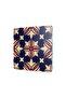لوح تقطيع زجاجي منقوش باللون الأزرق الداكن - 30x30 سم - 4