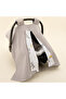 Muslin Reversible Stroller Cover and Cushion - Dark Grey Knit - Grey Rabbit - 4