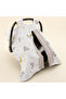 Muslin Reversible Stroller Cover and Cushion - Dark Grey Knit - Grey Rabbit - 5