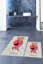 Digital Printed Washable Non-Slip Teddy Bear Patterned Double Bathroom Rug Mat Toilet Set - 4