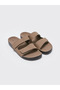 Leather Look Velcro Men's Slippers