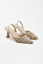 Women's Straw Open Back Heeled Shoes 3076 - 4
