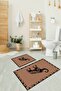 Digital Print Pcs Non-Slip Washable Elephant Pattern Double Bathroom Set Toilet Seat Set - 7