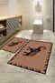 Digital Print Pcs Non-Slip Washable Elephant Pattern Double Bathroom Set Toilet Seat Set - 4