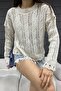 Women's Cream Split Detailed Knitwear Blouse