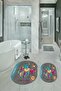 Digital Printed Non-Slip Washable Elephant Pattern Oval Bathroom Set Toilet Seat Set - 8