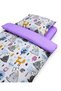Children's Duvet Cover Set 90x190 Cute Teddy Bears for Bed Lilac Without Comforter - 2
