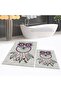 Digital Printed Non-Slip Base Washable Double Bathroom Mat Toilet Seat Set, V-TOILET-35-GRAY, - 2