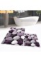 Digital Printed Non-Slip Base Washable Double Bathroom Mat Toilet Set, V-KLOZET-46-PURPLE, - 2
