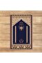 Digital Printed Washable Gift Prayer Rug Carpet, V-SECCADE-31-DARK BLUE, - 2