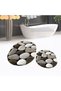 Digital Printed Non-Slip Base Washable Oval Double Bathroom Mat Toilet Seat Set, V-O-KLOZET-46-BROWN, - 3