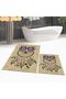 Digital Printed Non-Slip Base Washable Double Bathroom Mat Toilet Set, V-KLOZET-35-BROWN, - 2