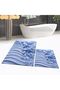 Digital Printed Non-Slip Base Washable Double Bathroom Mat Toilet Set, V-KLOZET-48-BLUE, - 3