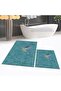 Digital Printed Non-Slip Base Washable Double Bathroom Mat Toilet Seat Set, V-KLOZET-36-BLUE, - 3