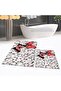 Digital Printed Non-Slip Base Washable Double Bathroom Mat Toilet Seat Set, V-TOILET-45-RED, - 2