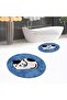 Digital Printed Non-Slip Washable Round Double Bath Mat Toilet Seat Set, V-Y-KLOZET-43-BLUE, - 2