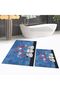 Digital Printed Non-Slip Base Washable Double Bathroom Mat Toilet Seat Set, V-KLOZET-42-BLUE, - 3