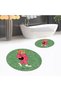 Digital Printed Non-Slip Washable Round Double Bathroom Mat Toilet Set, V-Y-KLOZET-34-GREEN, - 3