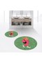 Digital Printed Non-Slip Washable Round Double Bathroom Mat Toilet Set, V-Y-KLOZET-34-GREEN,