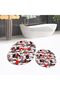 Digital Printed Non-Slip Washable Oval Double Bathroom Mat Toilet Set, V-O-KLOZET-44-RED, - 3